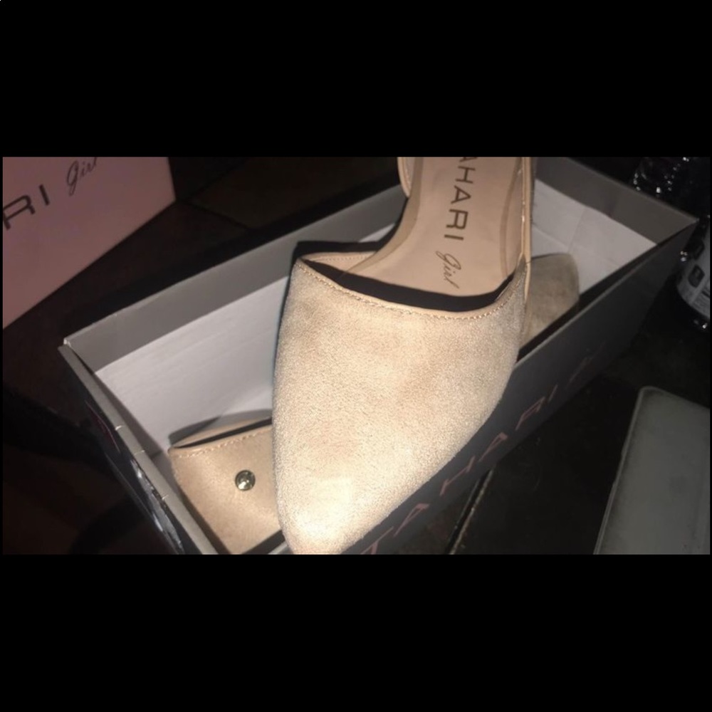 Tahari Isabelle Taupe Flats NWT